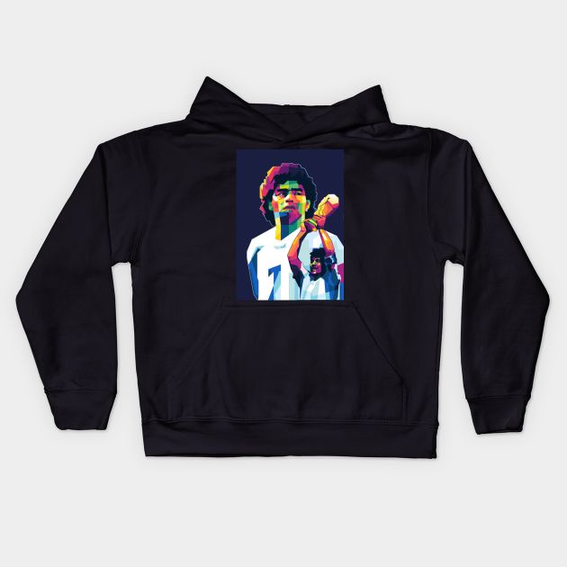 Diego Maradona Kids Hoodie by WPAP46